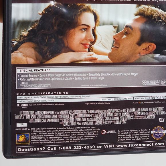 Love & Other Drugs (2010) Jake Gyllenhaal & Anne Hathaway Film DVD Movie - Picture 4 of 6